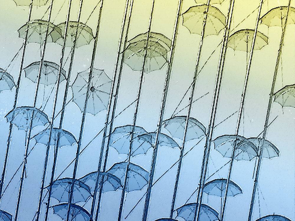 photo art abstract. umbrellas.