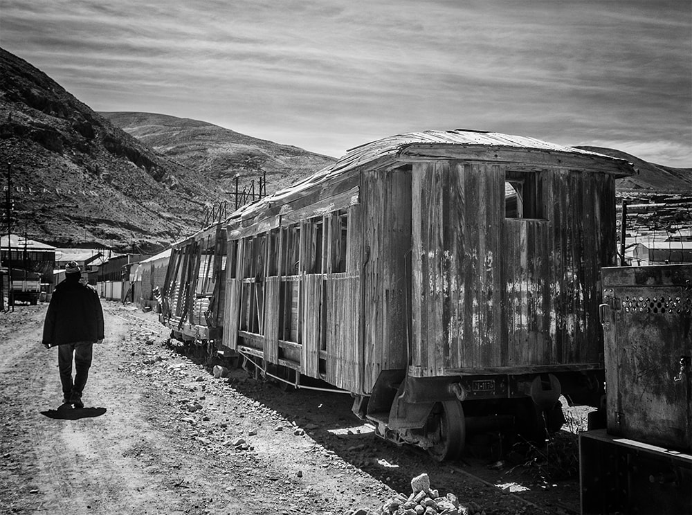 old train car, desert